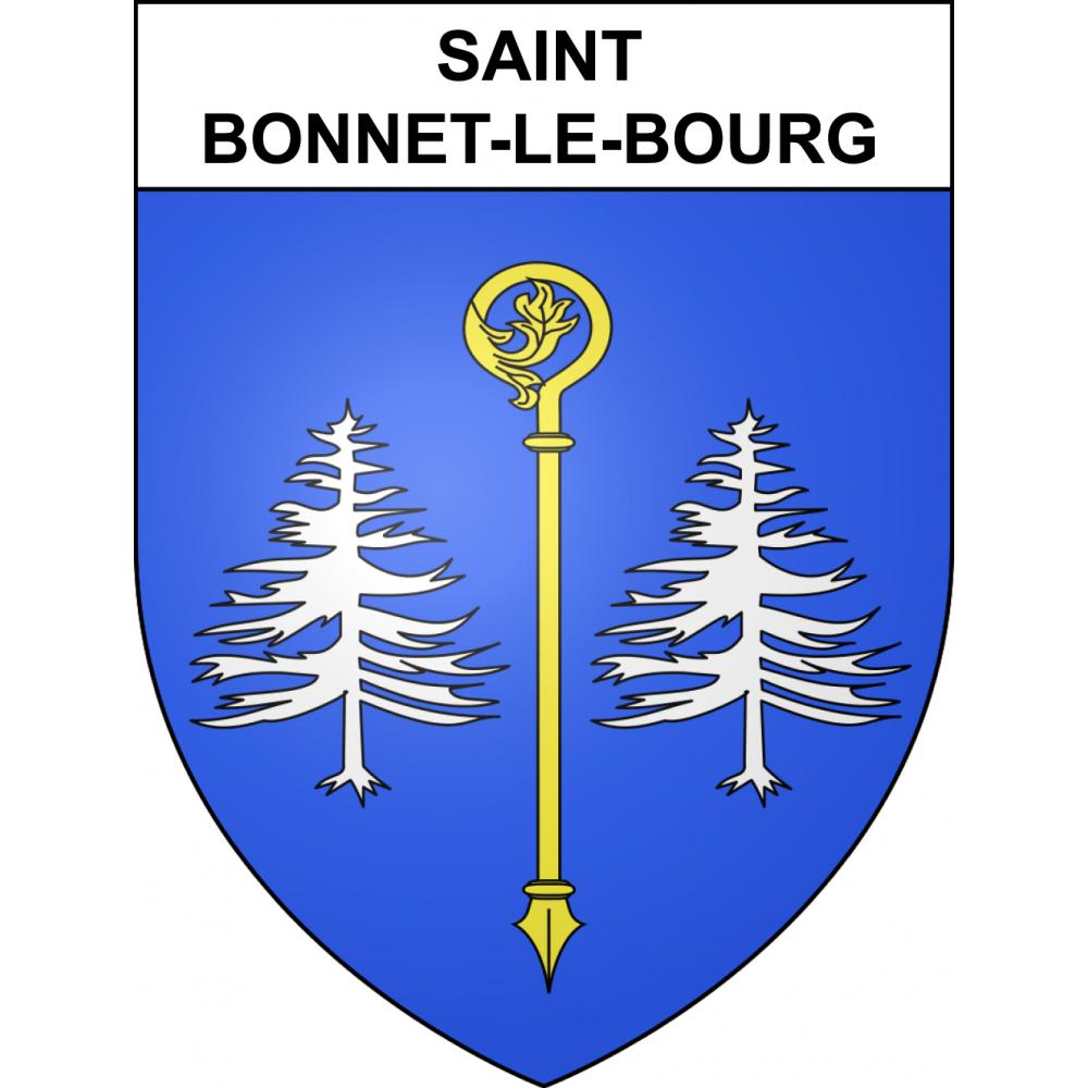 Saint-Bonnet-le-Bourg 63 ville sticker blason écusson autocollant adhésif
