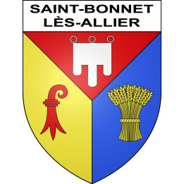 Pegatinas escudo de armas de Saint-Bonnet-lès-Allier adhesivo de la etiqueta engomada