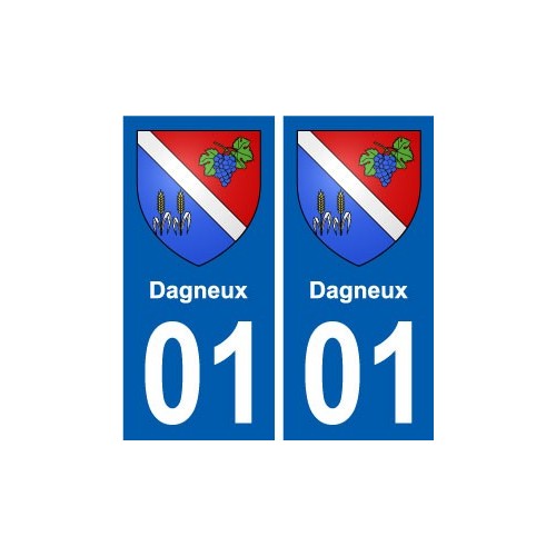 01 Dagneux ville autocollant plaque sticker