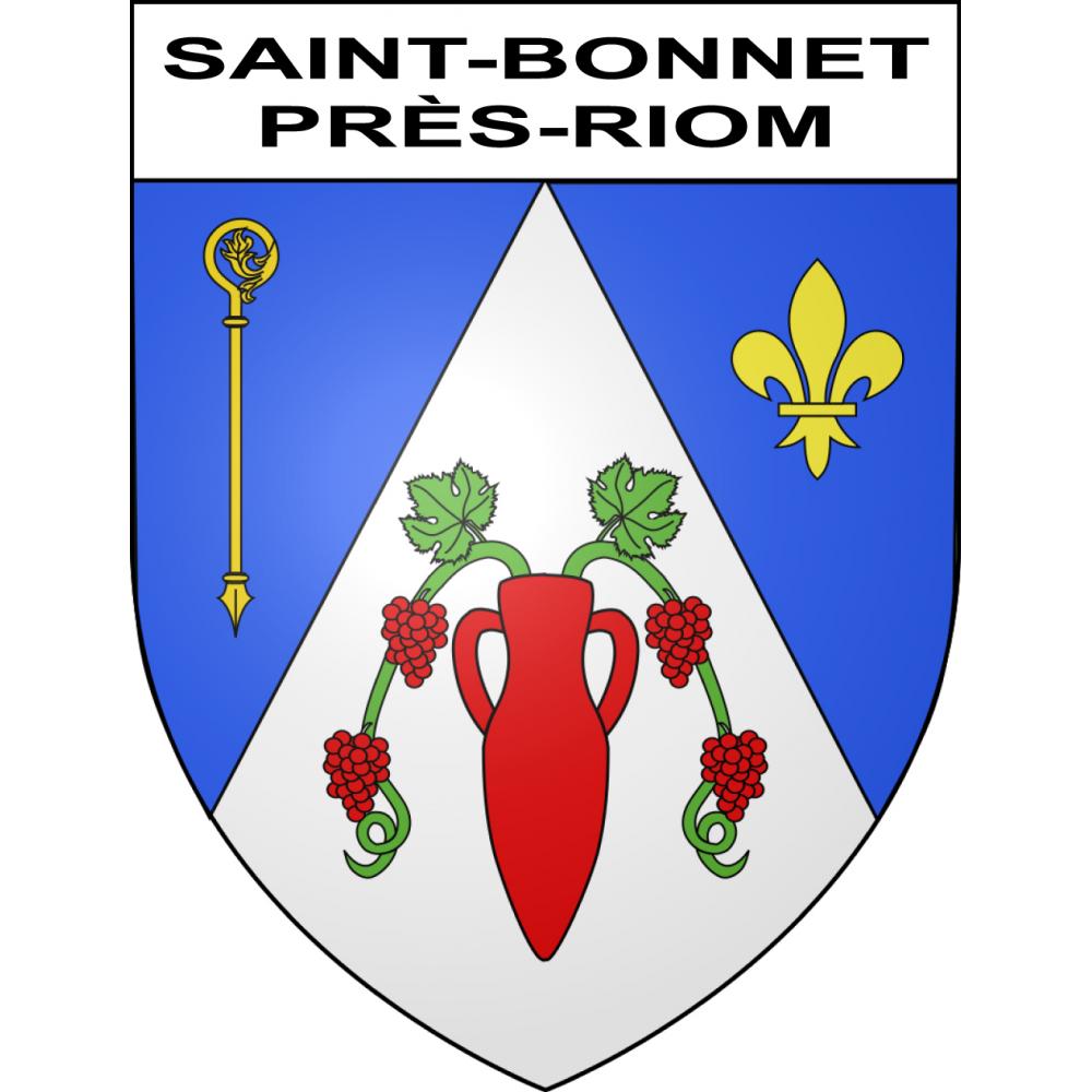 Saint-Bonnet-près-Riom 63 ville sticker blason écusson autocollant adhésif