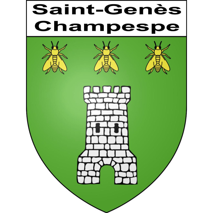 Pegatinas escudo de armas de Saint-Genès-Champespe adhesivo de la etiqueta engomada