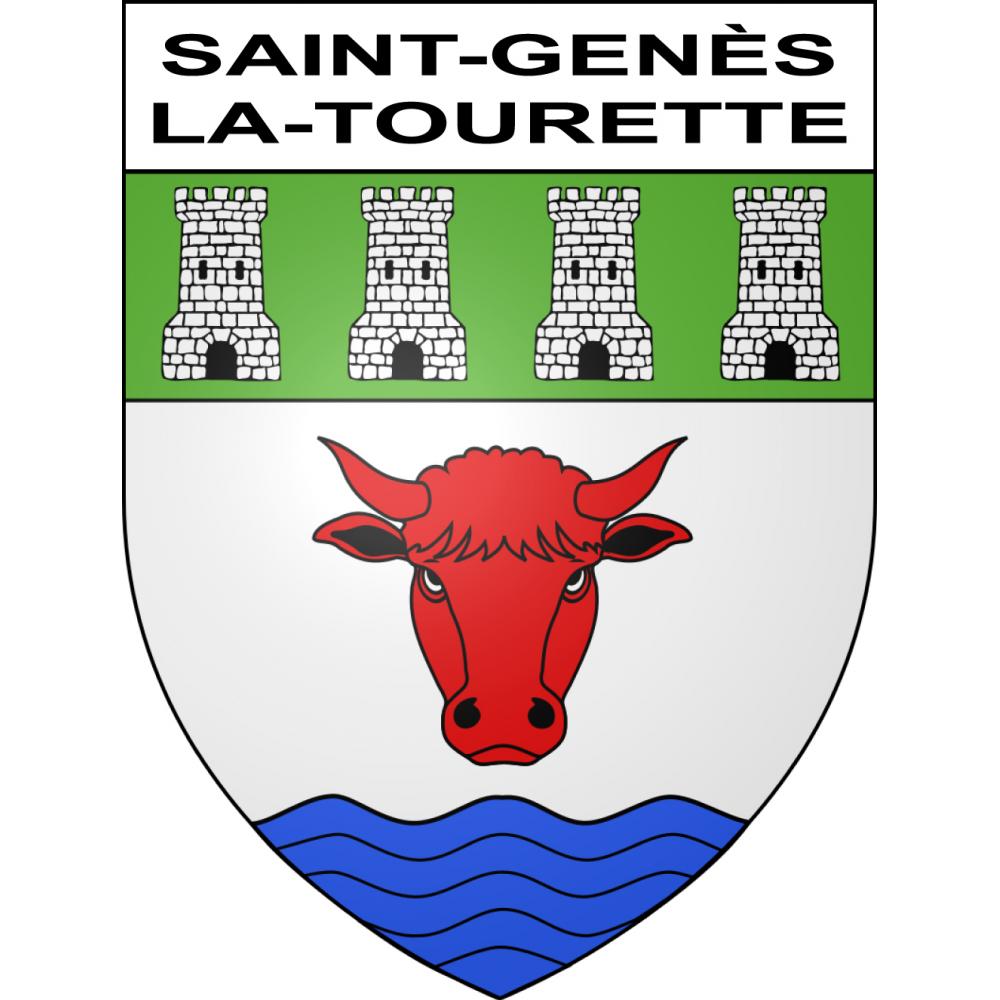Saint-Genès-la-Tourette 63 ville sticker blason écusson autocollant adhésif