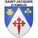 Pegatinas escudo de armas de Saint-Jacques-d'Ambur adhesivo de la etiqueta engomada