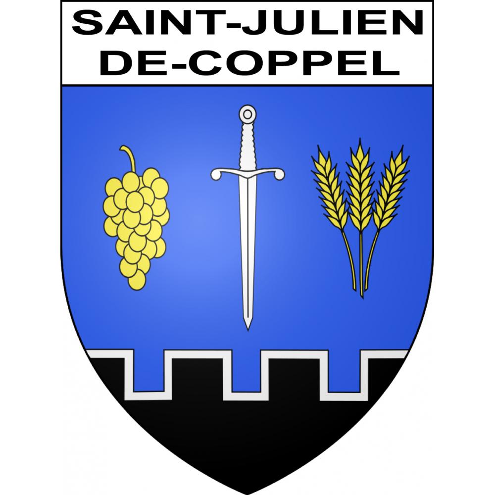 Pegatinas escudo de armas de Saint-Julien-de-Coppel adhesivo de la etiqueta engomada