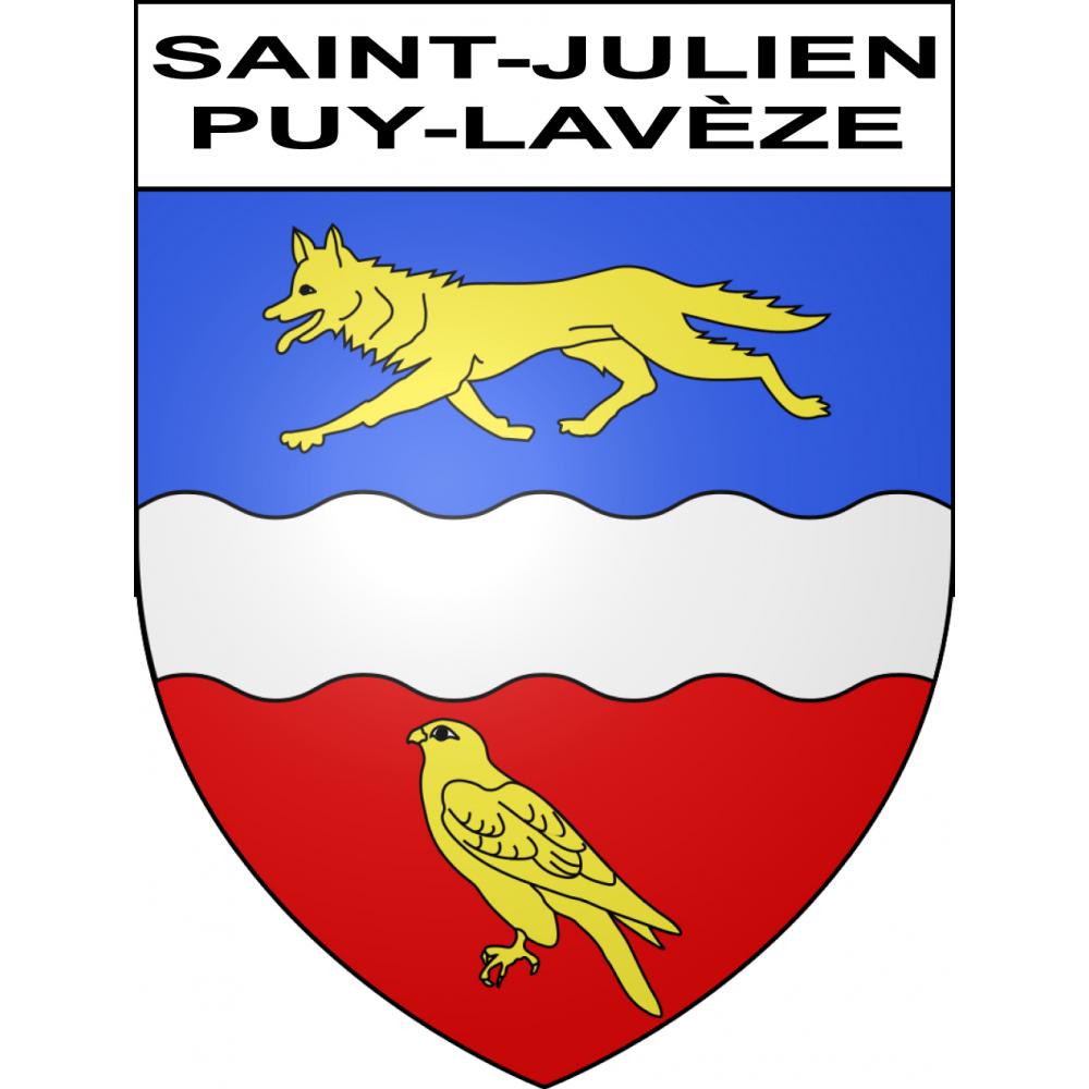 Pegatinas escudo de armas de Saint-Julien-Puy-Lavèze adhesivo de la etiqueta engomada