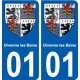 01 Divonne-les-Bains ville autocollant plaque sticker
