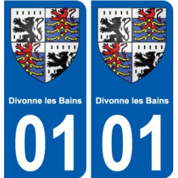 01 Divonne-les-Bains ville autocollant plaque sticker