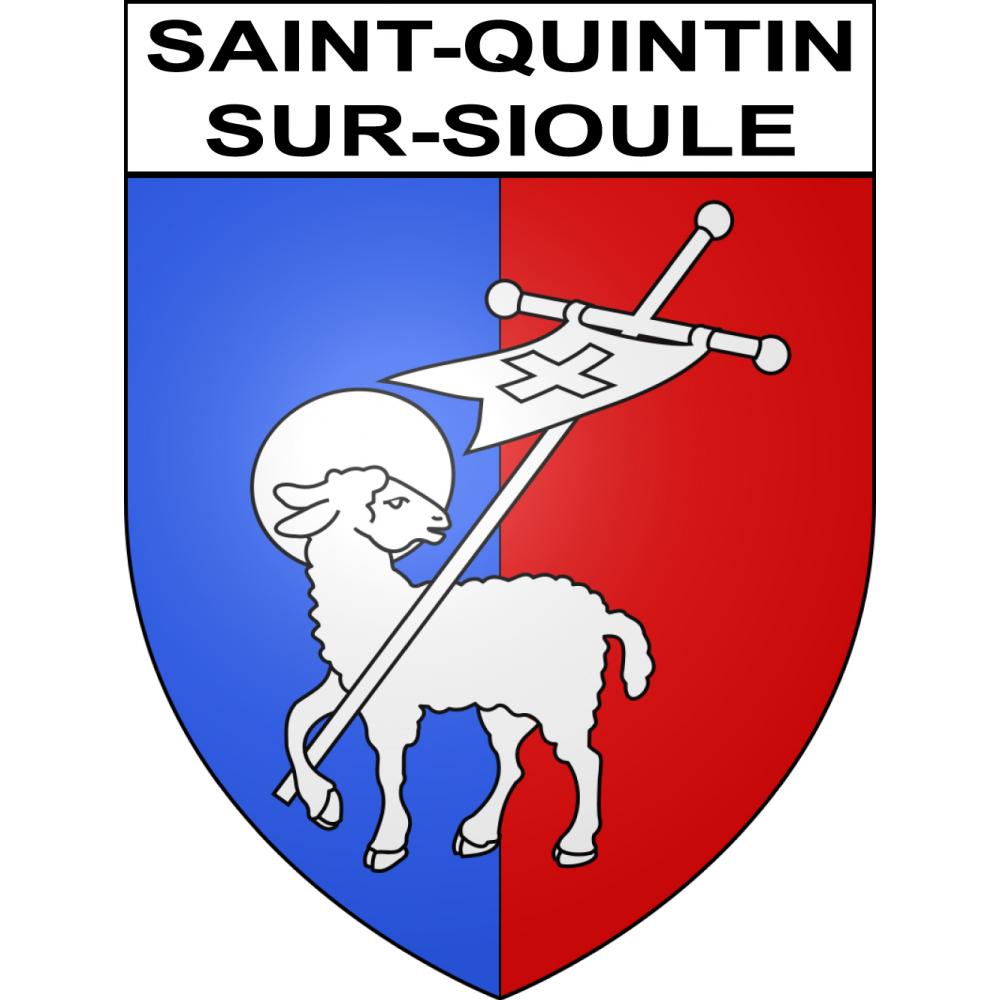 Saint-Quintin-sur-Sioule 63 ville sticker blason écusson autocollant adhésif