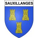 Pegatinas escudo de armas de Sauxillanges adhesivo de la etiqueta engomada