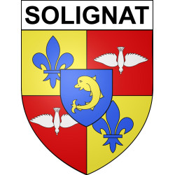 Pegatinas escudo de armas de Solignat adhesivo de la etiqueta engomada