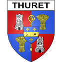 Pegatinas escudo de armas de Thuret adhesivo de la etiqueta engomada