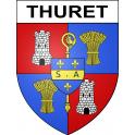 Pegatinas escudo de armas de Thuret adhesivo de la etiqueta engomada