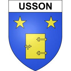 Pegatinas escudo de armas de Usson adhesivo de la etiqueta engomada