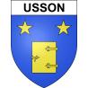 Pegatinas escudo de armas de Usson adhesivo de la etiqueta engomada