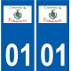 01 Échenevex logo ville autocollant plaque sticker