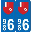 986 Wallis et Futuna Blason Collectivité d'Outre Mer autocollant plaque immatriculation auto ville sticker logo32703