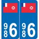 986 Wallis-et-Futuna drapeau Collectivité d'Outre Mer sticker autocollant plaque immatriculation auto logo32706
