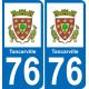 76 Tancarville coat of arms sticker plate stickers city