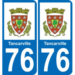 76 Tancarville escudo de armas de la etiqueta engomada de la placa de pegatinas de la ciudad