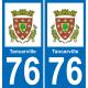 76 Tancarville coat of arms sticker plate stickers city