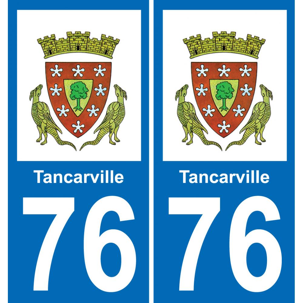 76 Tancarville coat of arms sticker plate stickers city