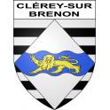 Pegatinas escudo de armas de Clérey-sur-Brenon adhesivo de la etiqueta engomada