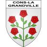 Pegatinas escudo de armas de Cons-la-Grandville adhesivo de la etiqueta engomada