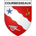 Pegatinas escudo de armas de Courbesseaux adhesivo de la etiqueta engomada