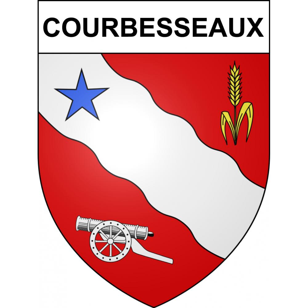 Pegatinas escudo de armas de Courbesseaux adhesivo de la etiqueta engomada