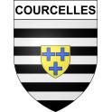 Pegatinas escudo de armas de Courcelles adhesivo de la etiqueta engomada