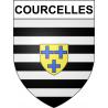 Pegatinas escudo de armas de Courcelles adhesivo de la etiqueta engomada