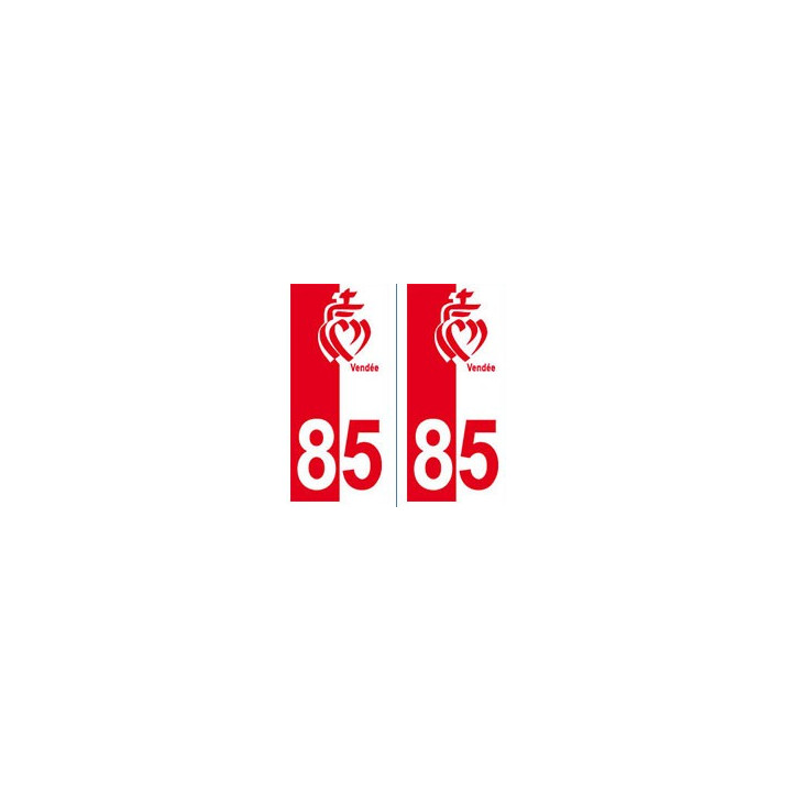 85 coeur Vendée autocollant plaque