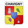Pegatinas escudo de armas de Chavigny adhesivo de la etiqueta engomada