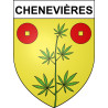 Pegatinas escudo de armas de Chenevières adhesivo de la etiqueta engomada