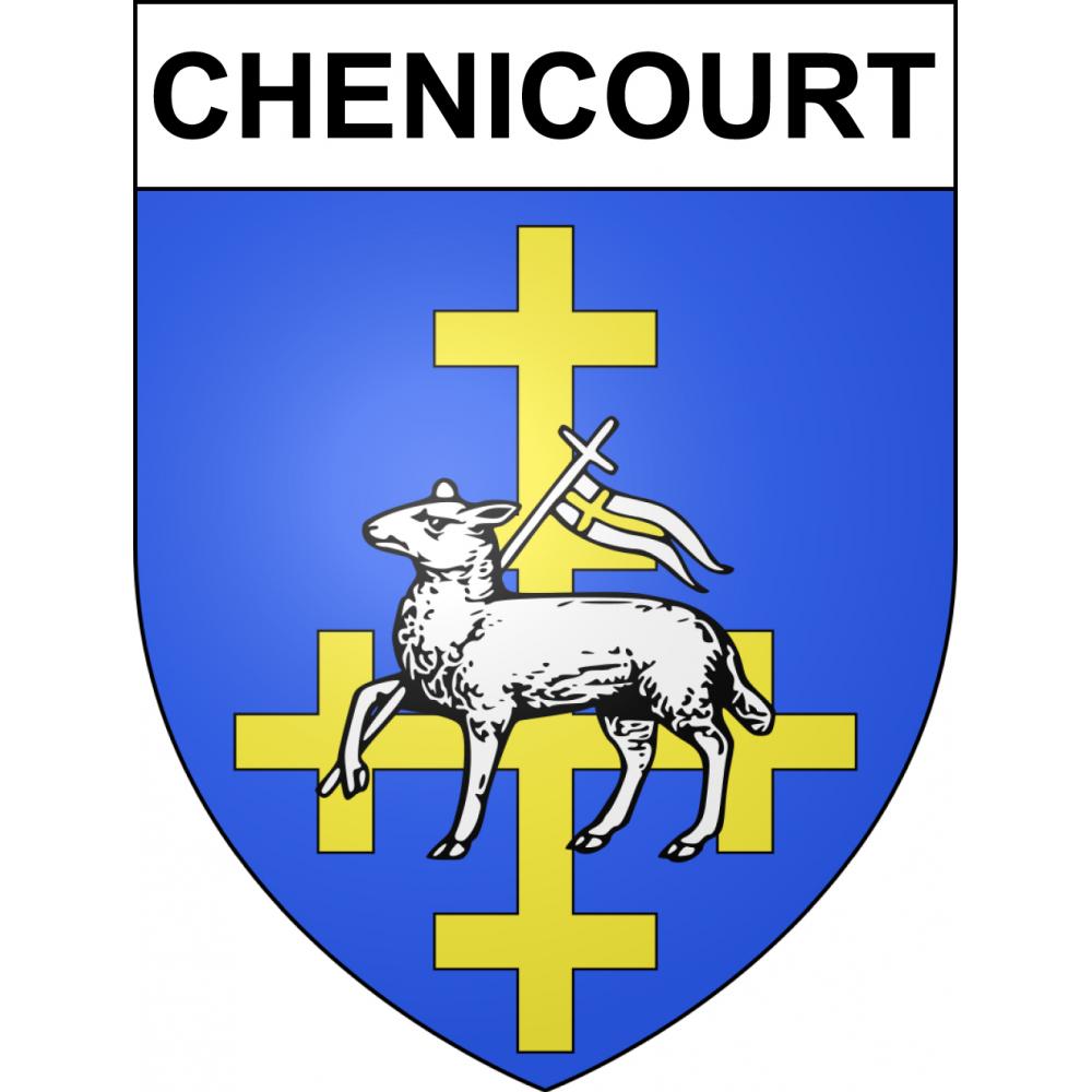 Pegatinas escudo de armas de Chenicourt adhesivo de la etiqueta engomada