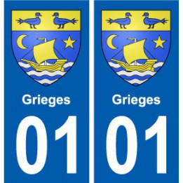 01 Grieges ville autocollant plaque sticker