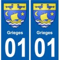01 Grieges ville autocollant plaque sticker