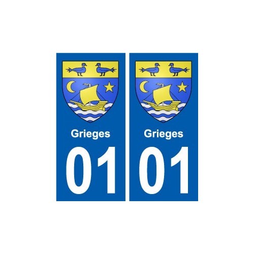 01 Grieges ville autocollant plaque sticker