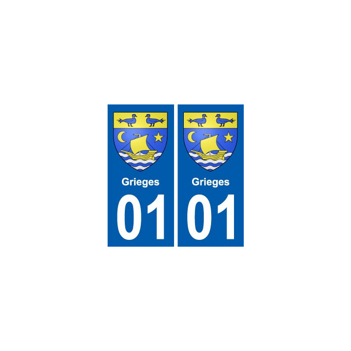 01 Grieges ville autocollant plaque sticker