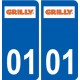 01 Grilly logo ville autocollant plaque sticker