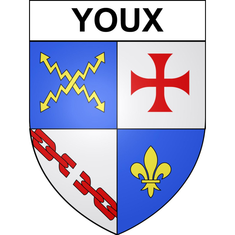 Pegatinas escudo de armas de Youx adhesivo de la etiqueta engomada