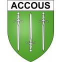 Accous 64 ville sticker blason écusson autocollant adhésif