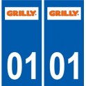 01 Grilly logo ville autocollant plaque sticker
