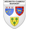 Pegatinas escudo de armas de Aïcirits-Camou-Suhast adhesivo de la etiqueta engomada