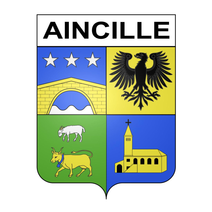 Aincille 64 ville sticker blason écusson autocollant adhésif