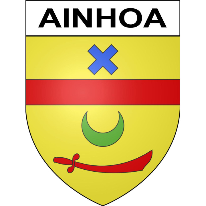 Pegatinas escudo de armas de Ainhoa adhesivo de la etiqueta engomada