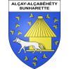 Pegatinas escudo de armas de Alçay-Alçabéhéty-Sunharette adhesivo de la etiqueta engomada