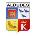 Pegatinas escudo de armas de Aldudes adhesivo de la etiqueta engomada