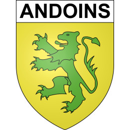 Pegatinas escudo de armas de Andoins adhesivo de la etiqueta engomada