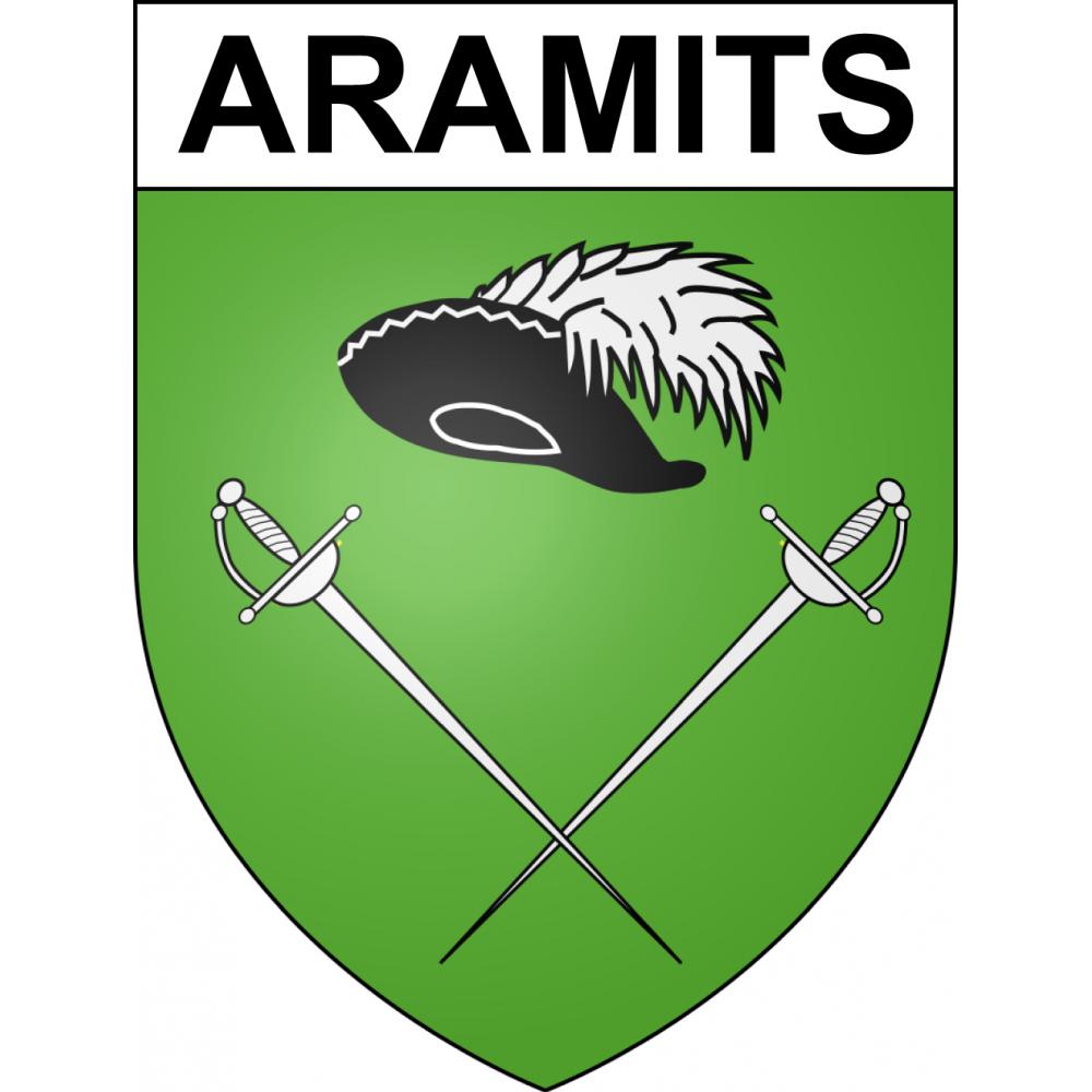 Pegatinas escudo de armas de Aramits adhesivo de la etiqueta engomada